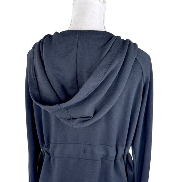 Athleta black open cardigan jacket sweatshirt soft hoodie rear tie small active - Picture 8 of 15